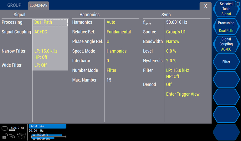 LMG611 group settings