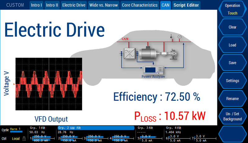 Applications to high-precision power measurements, example for a Custom Menu