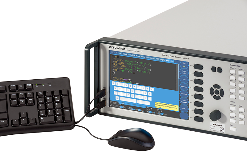 LMG671 with Keyboard and Mouse in the Script-Editor