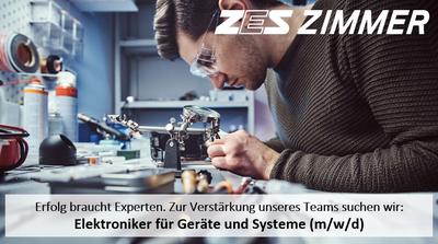ZES ZIMMER Karriere Elektroniker für Geräte und Systeme (m/w/d)